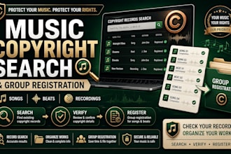 search music copyright records and register groups for songs and beats