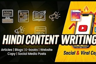 do professional SEO hindi content writing, youtube scripts