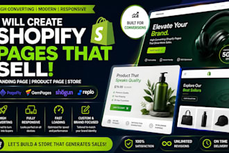 pagefly shopify landing page, product page, store with gempages, shogun or replo