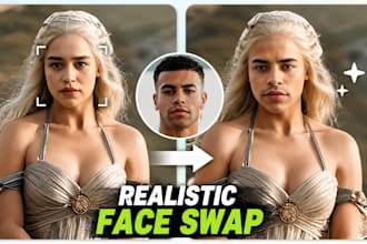 do realistic professional face swap, head swap fast, add and remove person