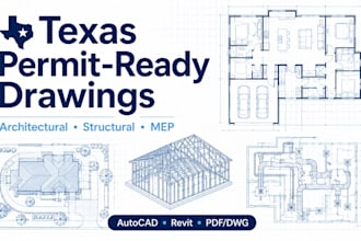 prepare texas permit ready architectural structural and mep drawings