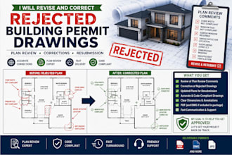 revise and correct rejected building permit drawings