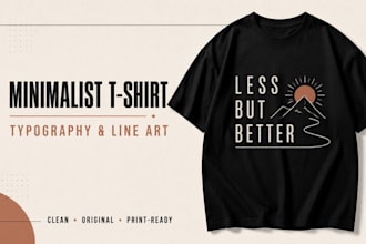 create minimalist typography line art and logo t shirts