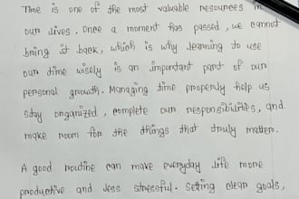 provide neat and professional handwritten documents