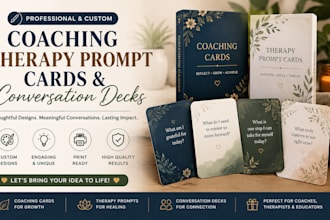 design coaching cards, therapy prompt cards and conversation decks