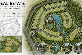 design real estate site plans, subdivision map and land development map