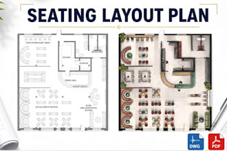 design restaurant, cafe and coffee shop floor plan and seating layout in autocad