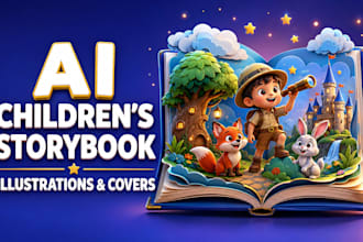 illustrate ai children storybook illustration, book covers
