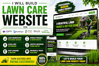 build mighty sites buildright pages to go thryv lawnmanage lawn service website