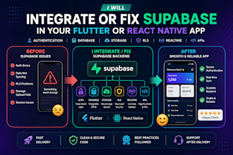 integrate or fix supabase in your flutter or react native app