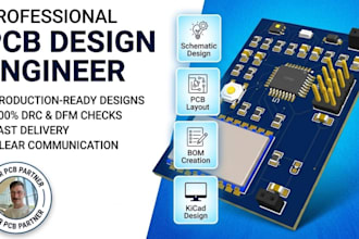 design pcb layout with schematic, footprints, bom, gerber files, docs files