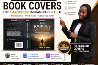 design, resize and fix book covers for amazon KDP, ingramspark, lulu wattpad