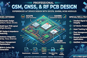 make GSM, gnss, and rf pcb design using sx1276, sim986, and mc60 modules