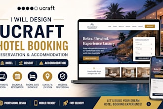 design ucraft hotel booking reservation website resort accommodation trip