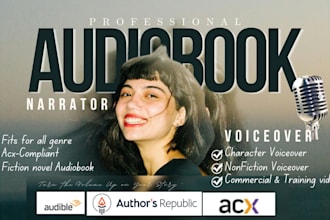 be your audiobook narrator, american female character voiceover, acx audiobook
