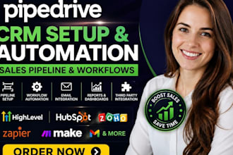 setup and automate pipedrive CRM sales pipeline and workflows