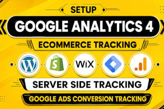 setup ga4 server side tracking, GTM or ecommerce for shopify