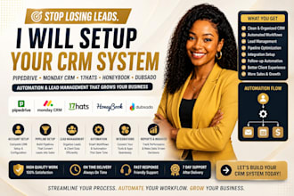 setup pipedrive monday CRM 17hats honeybook dubsado automation lead management