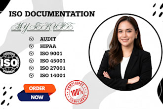 do iso 9001, 45001, 27001, 14001, gmp, hipaa, gdpr, isms audit and documentation