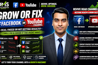 grow or fix your dead or freeze facebook or youtube channel