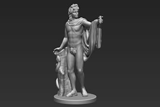 sculpt custom 3d medieval figure, greek statue, historical 3d figure for museum