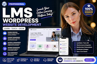 develop wordpress lms website, lms subscription website, membership website