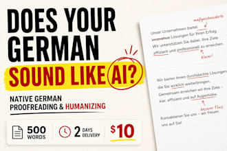 proofread and humanize your ai generated german text