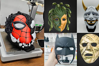 do cosplay armor halloween mask 3d print and paint, 3d helmet custom 3d mask