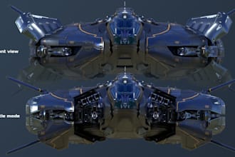 create custom game ready 3d spaceship models for unreal engine and unity