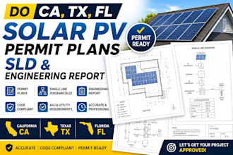 do ca,tx,fl solar pv permit plans sld engineering report