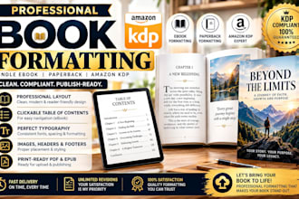do amazon KDP book formatting, kindle ebook, paperback formatting, ingramspark