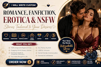 write custom romance fanfiction erotica nsfw kinky smut lgbtq bdsm fantasy story