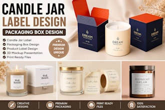 design candle jar label design product packaging box design candle label design