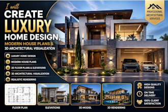 create luxury home design modern house plans and 3d architectural visualization