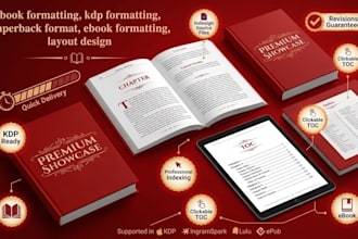 do professional book formatting and KDP ebook layout design