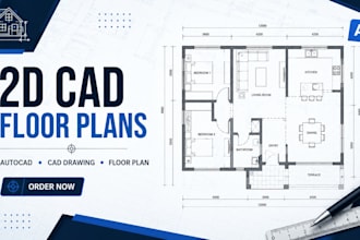 create professional 2d cad floor plans for construction and real estate
