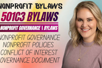 expertly draft nonprofit bylaws board policies 501c3 governance document in 24hr