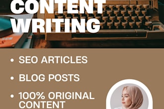 be your SEO content writer, blog post and article writer