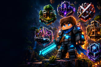 create minecraft, fivem, rust server logo, icons and game branding