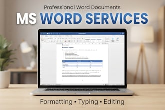 professional ms word formatting, editting and typing