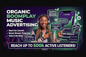do organic boomplay song music advertising to 500k active listeners
