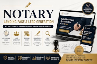build notary website notary leads notary landing page signature logo