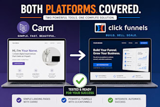 design clickfunnels website, carrd website and landing page