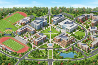 design professional campus, school, hotel, real estate and rv park maps