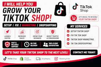 setup tiktok shop, fix tiktok shop, tiktok shop marketing, tiktok dropshipping
