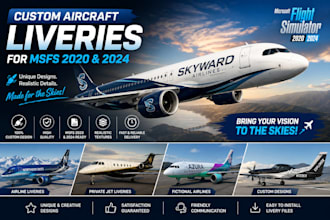 design custom aircraft liveries for msfs 2020 and 2024