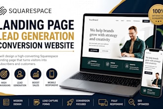 design squarespace landing page lead generation conversion website