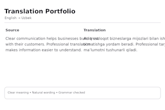 translate uzbek english german