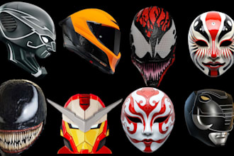sculpt 3d mask 3d helmet cosplay mask cosplay armon 3d print and paint mask
