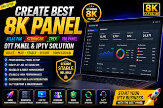 create best 8k panel, ott panel, atlas pro, strong8k, trex, xui panel, adult m3u